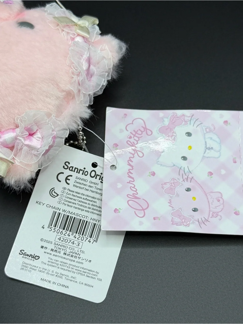 Sanrio pink Charmmy Kitty Plush/Keychain ey23-1